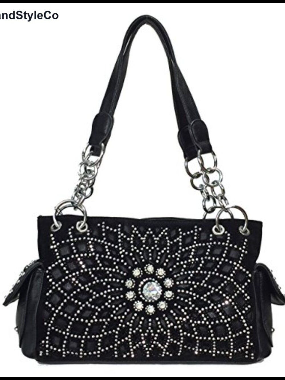 Concealed Carry Purse Rhinestone Western Faux Leather Shoulder Bag